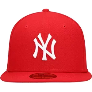Men's Red New York Yankees Logo White 59FIFTY Fitted Hat