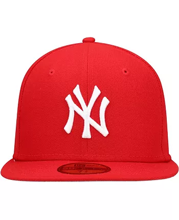 Men's Red New York Yankees Logo White 59FIFTY Fitted Hat