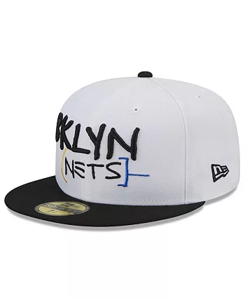 Men's White Brooklyn Nets 2022/23 City Edition Official 59FIFTY Fitted Hat - Image 2